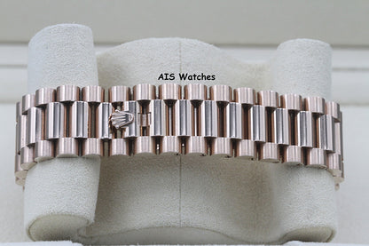 Rolex 228235 DayDate 40MM DD40 Rose Gold Chocolate Baguette Diamond Dial B&P