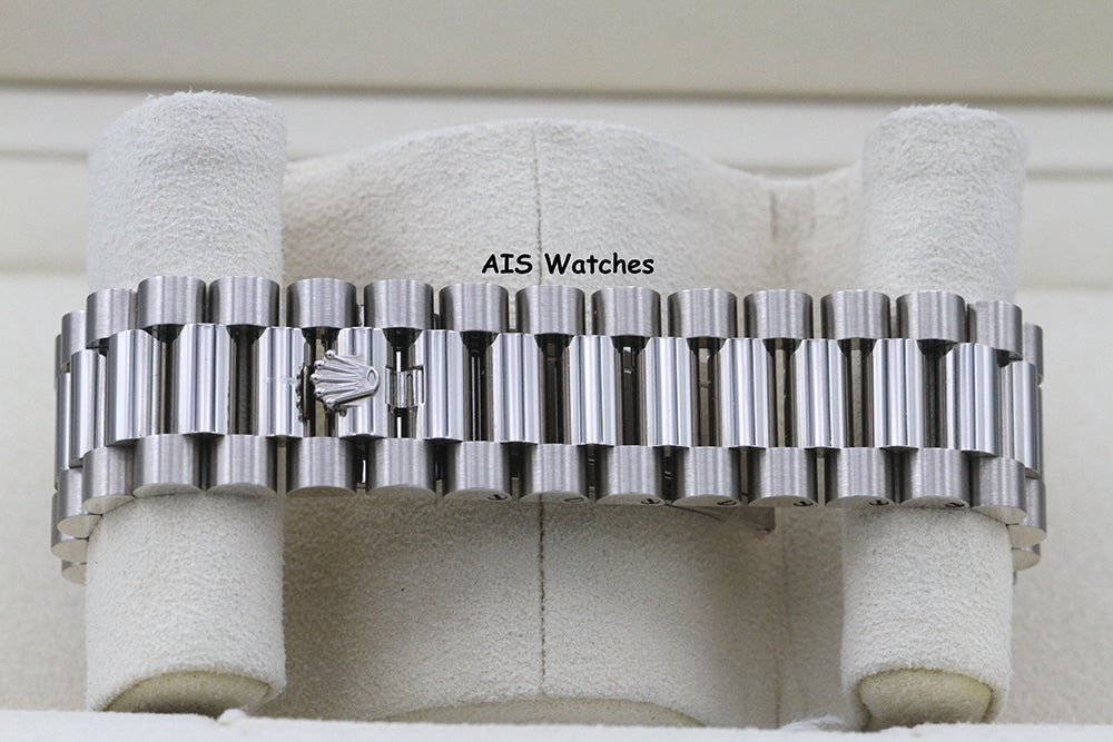 BNIB Rolex 228239 DayDate 40MM DD40 White Gold Diamond Pave Sapphire Baguettes