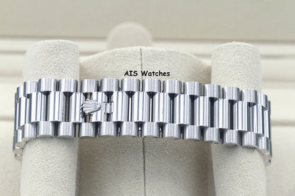 BNIB Rolex 228206 DayDate 40MM DD40 Platinum Meteorite Diamond Baguette Dial