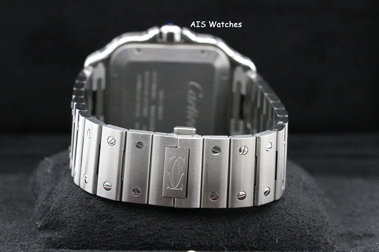 Cartier Santos De Cartier Large Steel WSSA0047 Blue PVD Bezel/White Dial 41MM Box&Papers