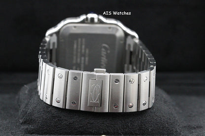Cartier Santos De Cartier Large Steel WSSA0047 Blue PVD Bezel/White Dial 41MM Box&Papers