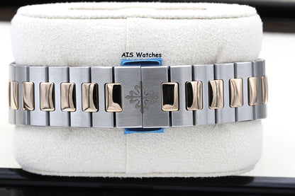 Patek Philippe Nautilus 5980/1AR Chronograph 18K Rose Gold / Stainless Steel Blue Dial Box & Papers