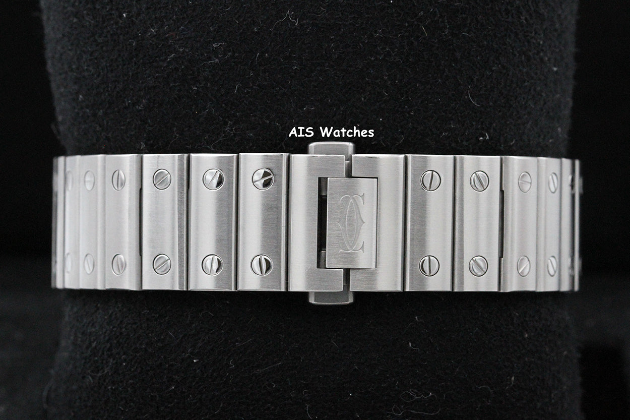 Cartier Santos De Cartier Medium Steel WSSA0029 White Dial 35.1MM Box & Papers