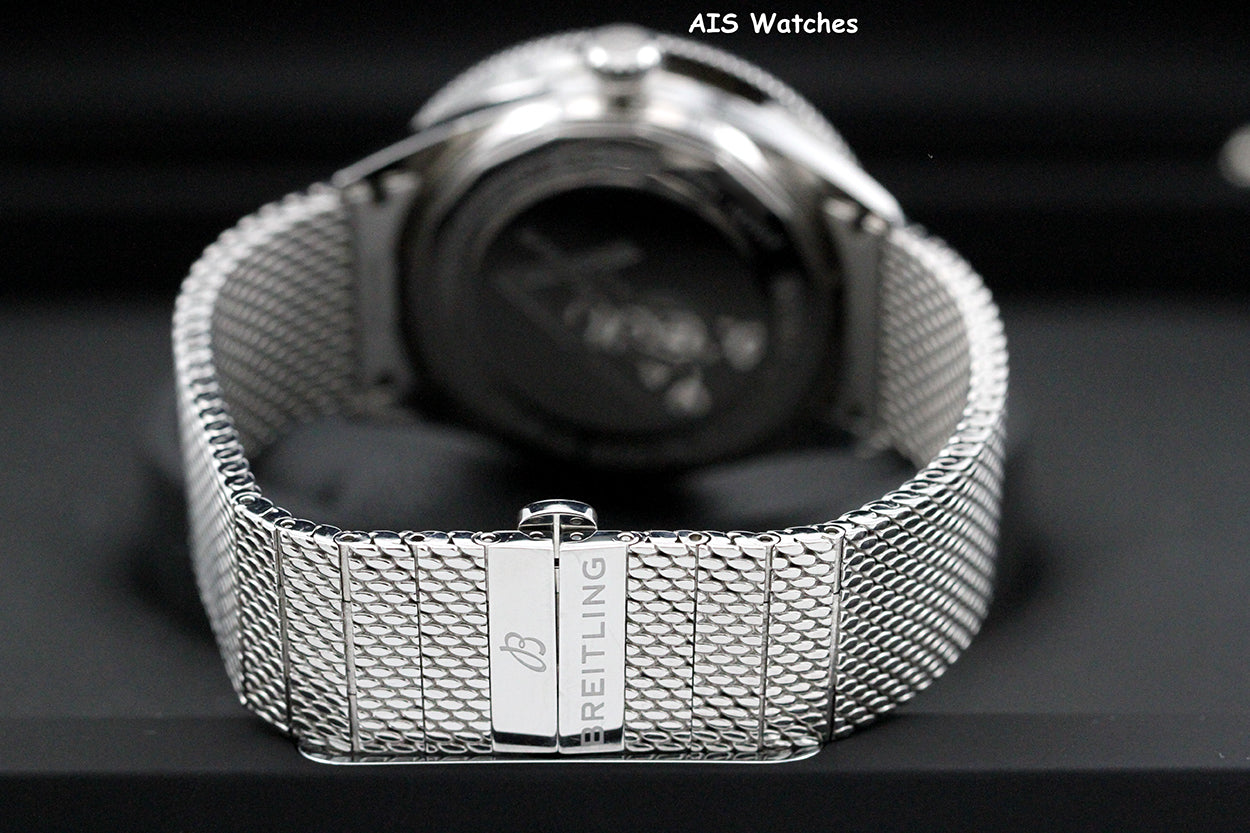 Breitling SuperOcean Heritage '57 A103702A1C1A1 Blue Rainbow Mesh Bracelet SS 42MM B&P