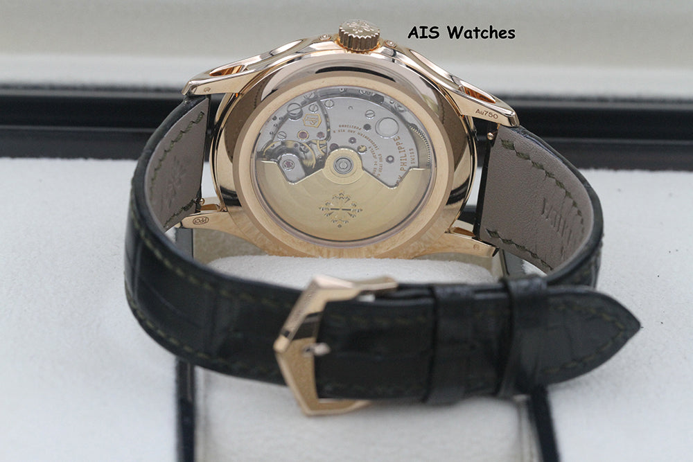 BNIB Patek Philippe Annual Calendar 5205R Rose Gold Green Dial Box & Papers