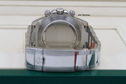 BNIB Rolex 116576TBR Platinum Daytona Cosmograph Ice Blue Arabic Dial Baguette Diamond Bezel B&P