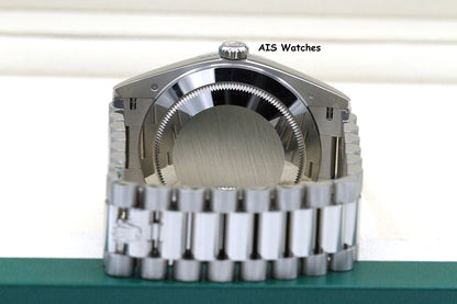 BNIB Rolex 228239 DayDate 40MM DD40 18K White Gold Olive Green Roman Dial B&P