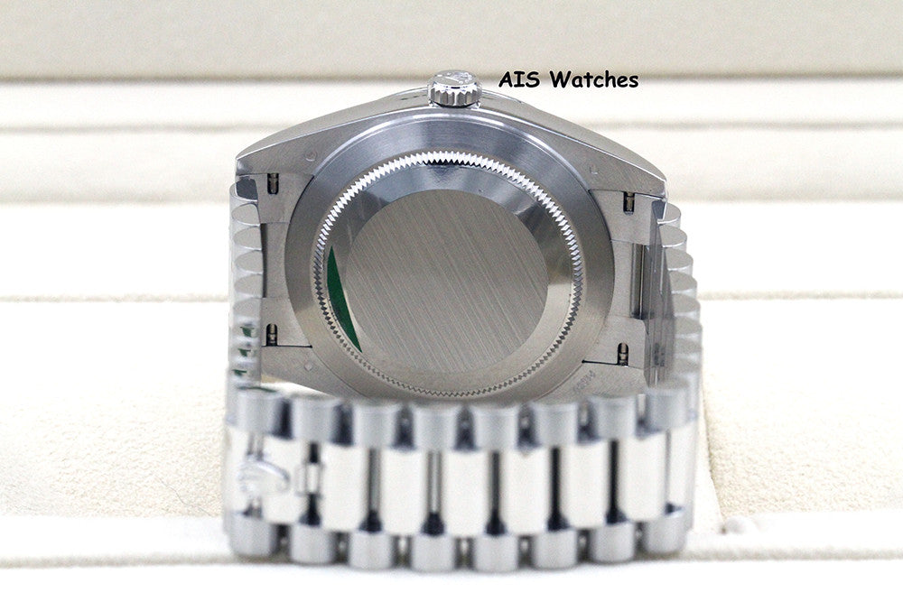 Rolex 228206 Platinum DayDate 40MM DD40 Ice Blue Diagonal Motif Dial B&P