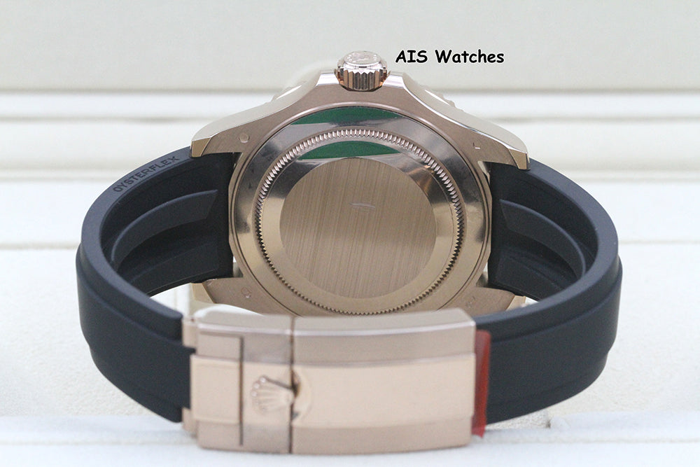Rolex Yachtmaster 116695SATS Gem Set Bezel Everose Gold OysterFlex Strap B&P