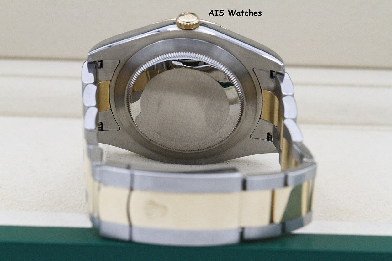 Rolex 116333 DateJust II 18K YG/SS Slate Roman Wimbledon Dial Oyster Box & Papers