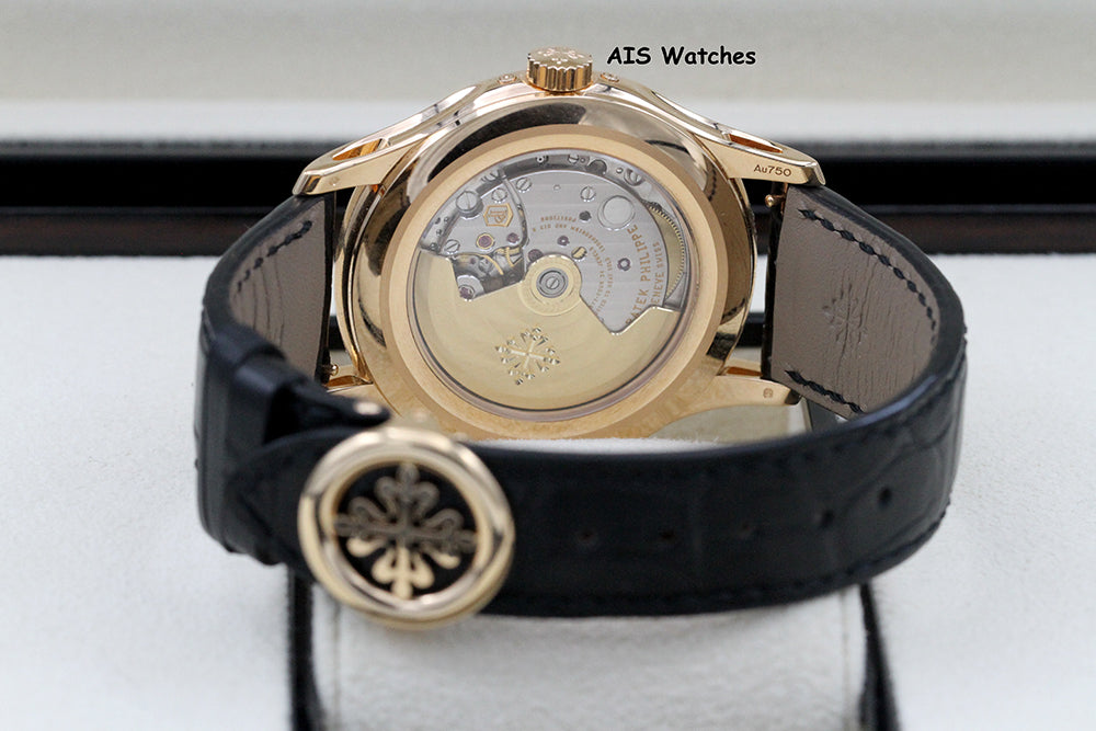 Patek Philippe Annual Calendar 5205R Rose Gold Black Dial Box & Papers