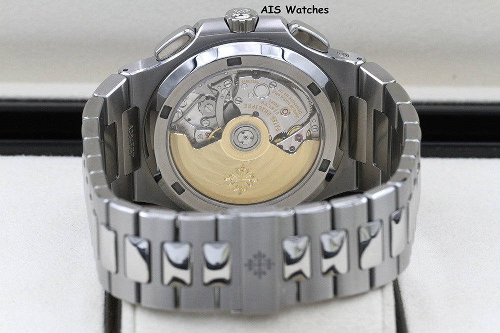 Patek Philippe Nautilus 5990/1A Chronograph Travel Time Grey Dial Box & Paper