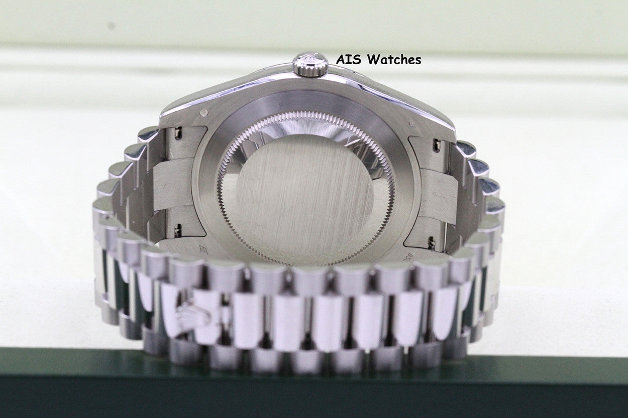 Rolex 218206 Platinum DayDate II 41MM DD2 Glacier Ice Blue Diamond Dial Box & Paper