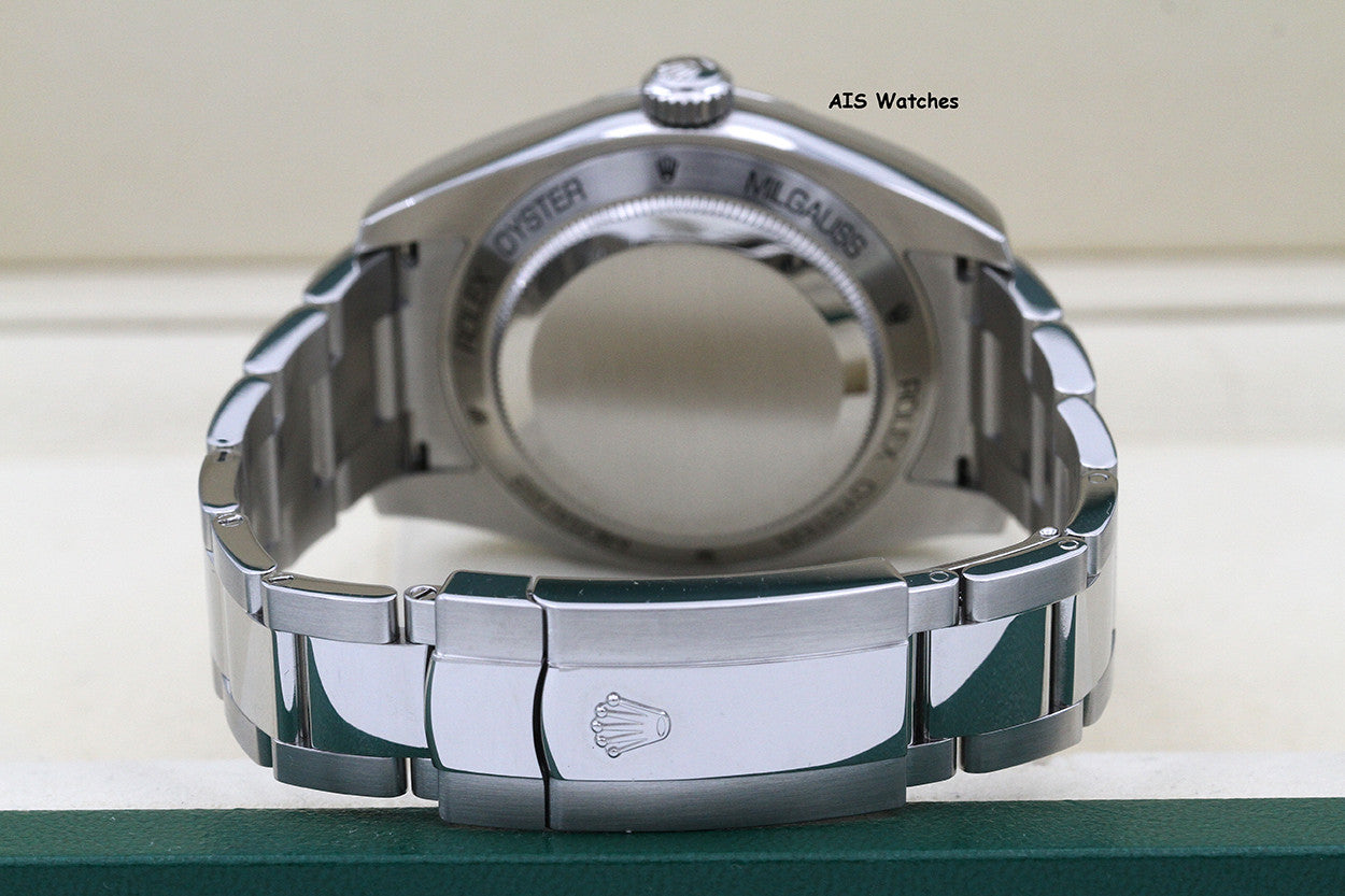 Rolex Milgauss Z-BLUE 116400GV Green Crystal Blue Dial 2021 Box & Papers