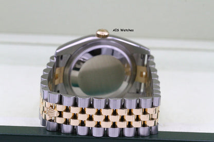Rolex 116233 DateJust 36MM 18K YG/SS White Roman Dial Jubilee Bracelet B&P