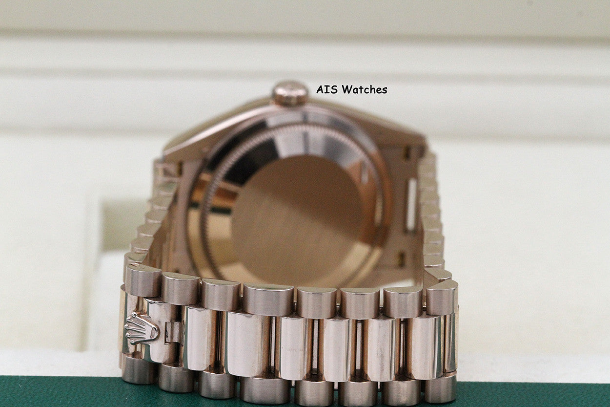Rolex 128235 DayDate 36MM DD36 EverRose Gold Brown Ombré-Diamond Dial Box & Paper