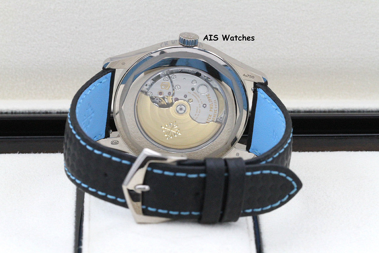 Patek Philippe 6007G-011 Calatrava White Gold Black / Sky Blue 40MM Box & Papers