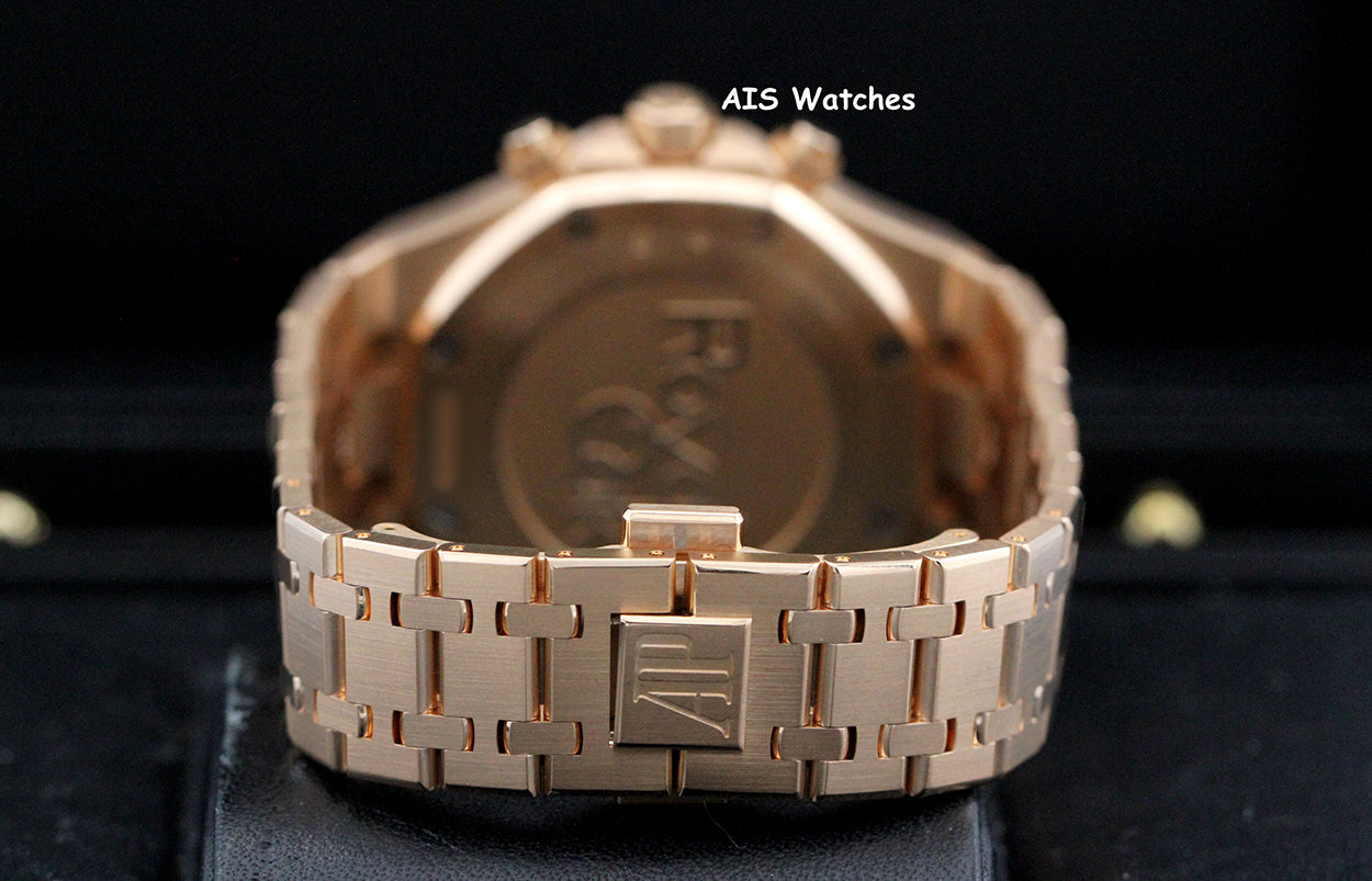 Audemars Piguet 26315OR Royal Oak Chronograph Pink Gold Silver Dial 38MM Box & Papers
