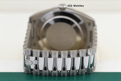 Rolex 228239 DayDate 40MM DD40 18K White Gold Olive Green Roman Dial B&P
