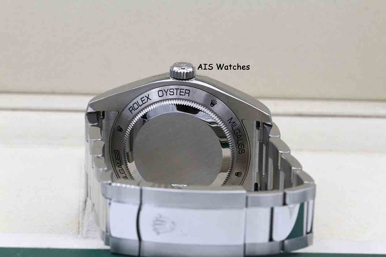 Rolex Milgauss 116400 GV Green Crystal Black Dial 2021 Box & Papers