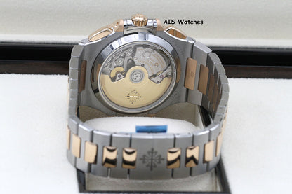 Patek Philippe Nautilus 5980/1AR Chronograph 18K Rose Gold / Stainless Steel Blue Dial Box & Papers