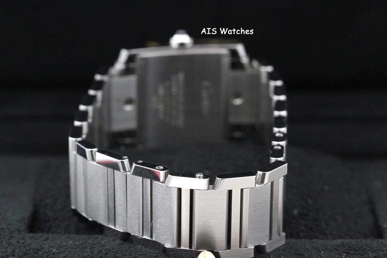Cartier Tank Francaise W4TA0009 Medium Diamond Bezel Quartz Silver Dial B&P