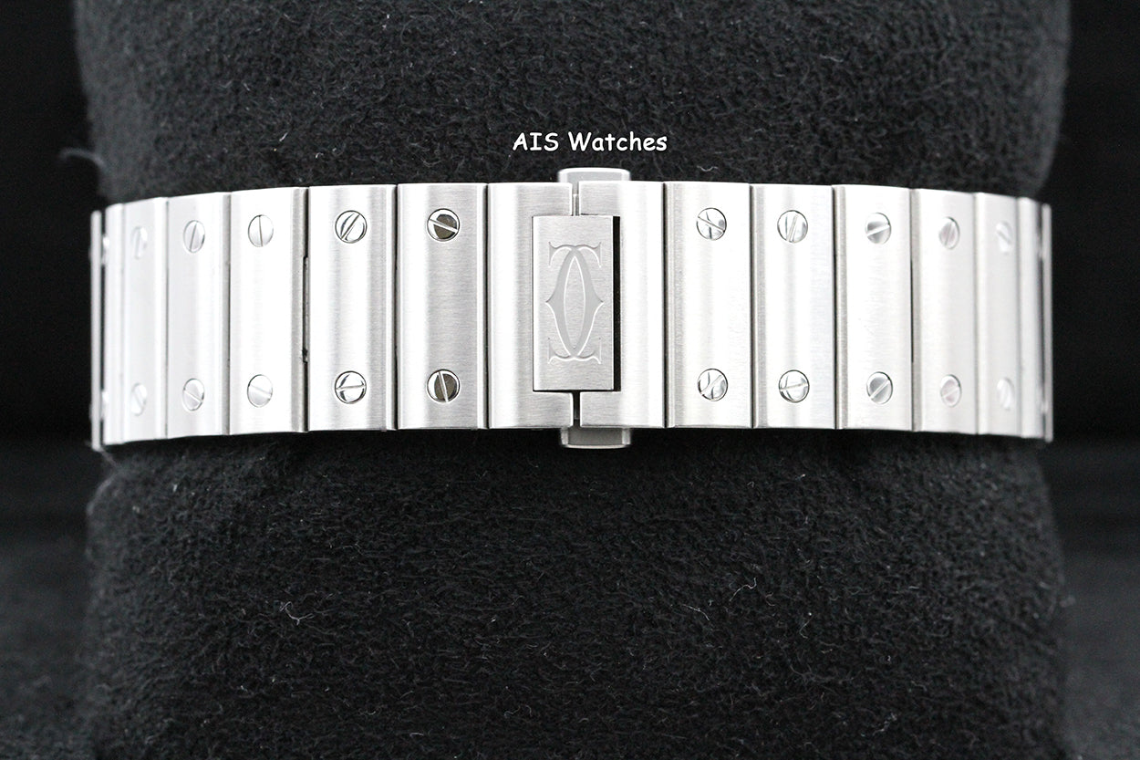 Cartier Santos De Cartier Large Steel WSSA0047 Blue PVD Bezel/White Dial 41MM Box&Papers
