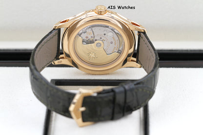Patek Philippe Annual Calendar 5205R Rose Gold Green Dial Box & Papers