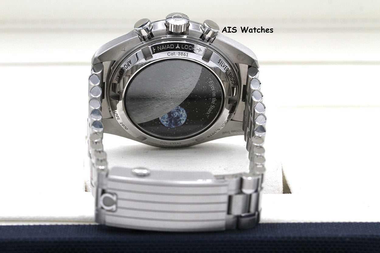 BNIB Omega SpeedMaster Moonwatch Apollo 13 Silver Snoopy SS Bracelet 310.32.42.50.02.001 BP