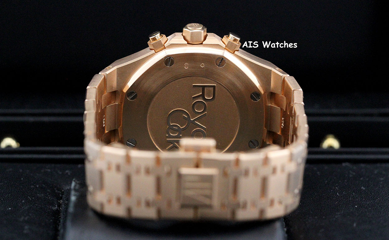 Audemars Piguet 26315OR Royal Oak Chronograph Pink Gold Silver Dial 38MM Box & Papers