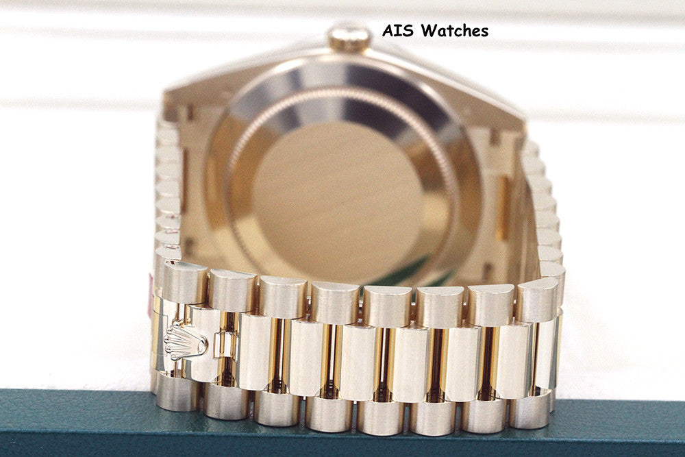 BNIB Rolex 228238 DayDate 40MM DD40 Yellow Gold Champagne Baguette Diamond Dial