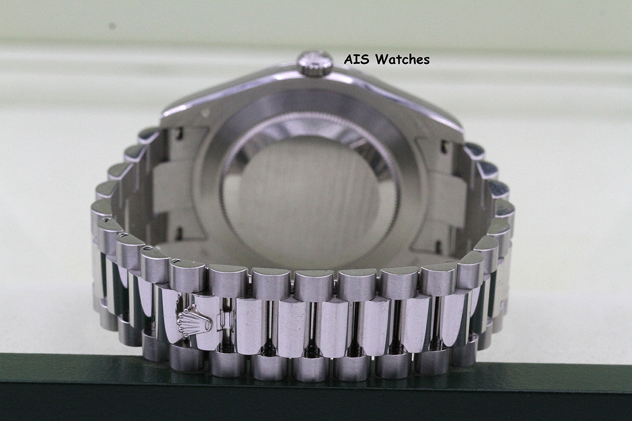 Rolex 218206 Platinum DayDate II 41MM DD2 Glacier Ice Blue Diamond Dial Box & Paper