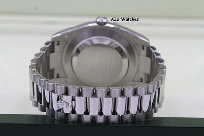 Rolex 218206 Platinum DayDate II 41MM DD2 Glacier Ice Blue Diamond Dial Box & Paper
