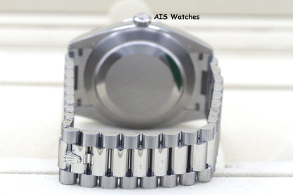 BNIB Rolex 228206 DayDate 40MM DD40 Platinum Meteorite Diamond Baguette Dial