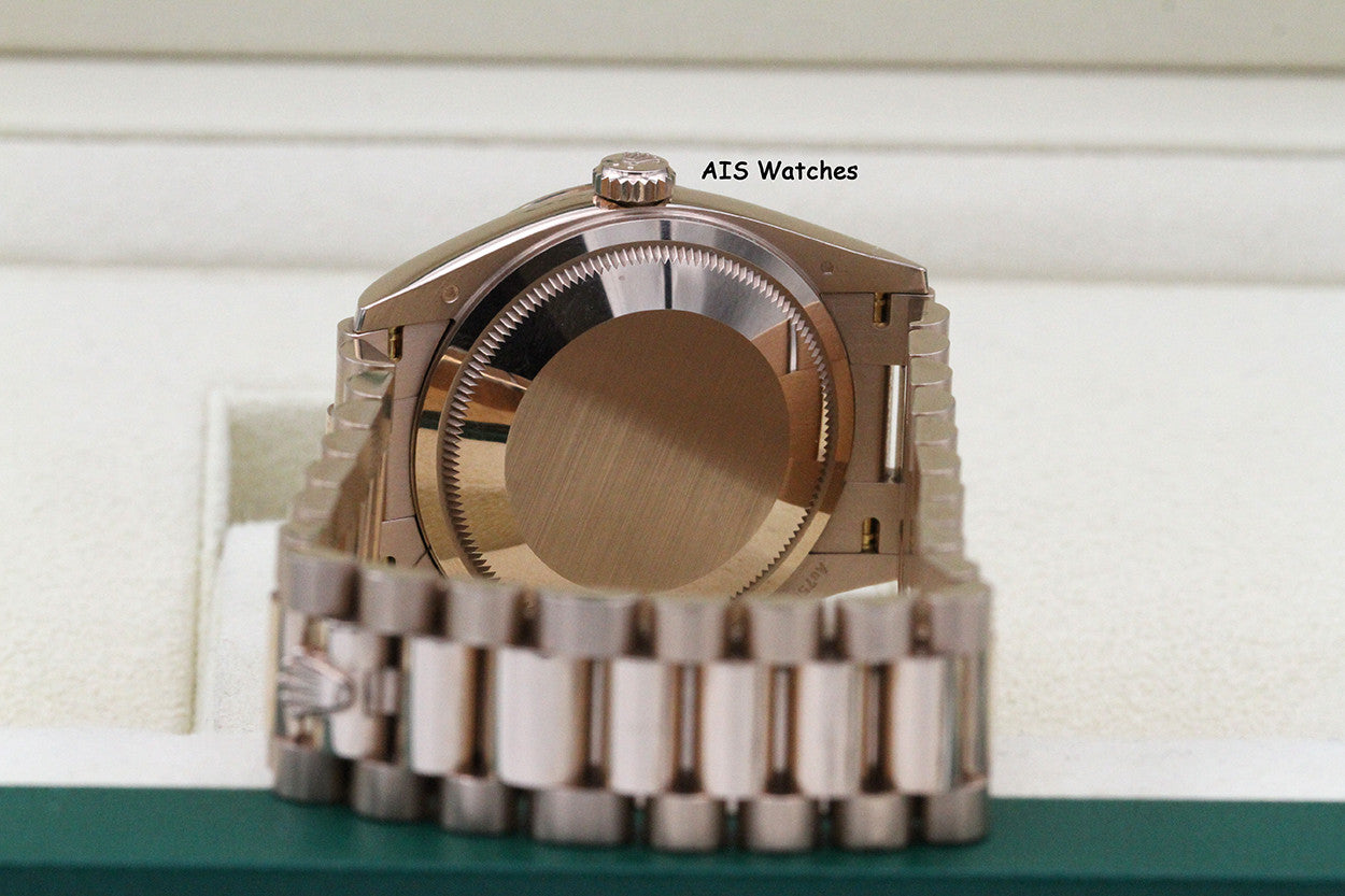Rolex 128235 DayDate 36MM DD36 EverRose Gold Brown Ombré-Diamond Dial Box & Paper
