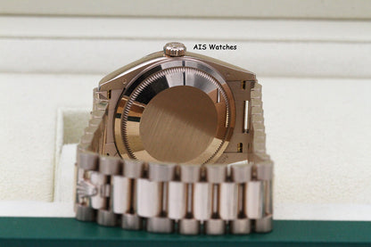 Rolex 128235 DayDate 36MM DD36 EverRose Gold Brown Ombré-Diamond Dial Box & Paper