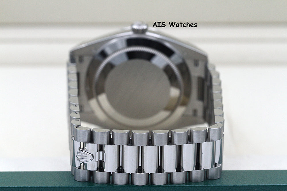 BNIB Rolex 228239 DayDate 40MM DD40 White Gold Black Stick Dial
