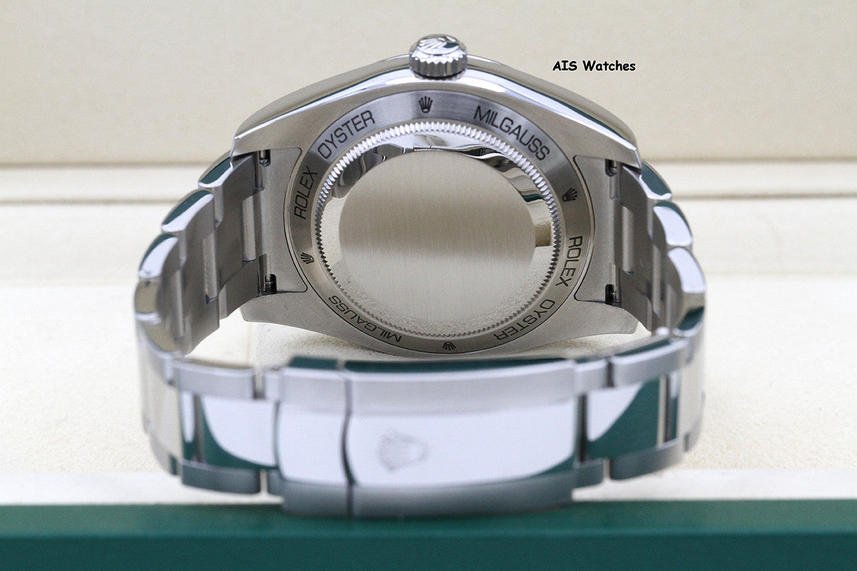 Rolex Milgauss Z-BLUE 116400GV Green Crystal Blue Dial 2021 Box & Papers