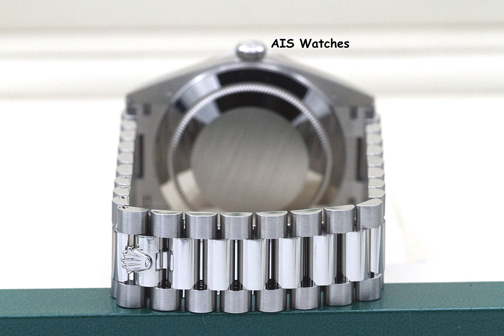 BNIB Rolex 228239 DayDate 40MM DD40 White Gold Blue Roman Dial