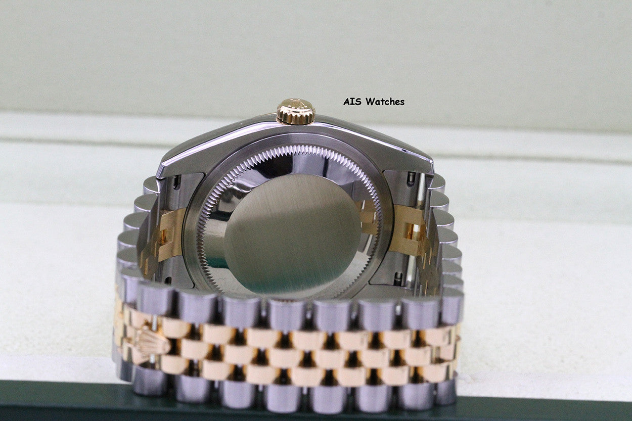 Rolex 116233 DateJust 36MM 18K YG/SS White Roman Dial Jubilee Bracelet B&P