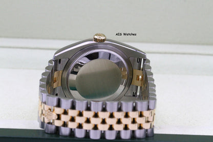 Rolex 116233 DateJust 36MM 18K YG/SS White Roman Dial Jubilee Bracelet B&P