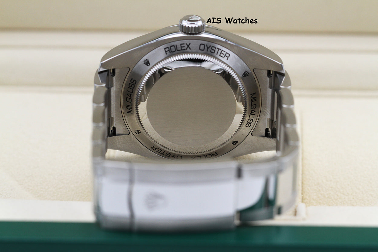 Rolex Milgauss Z-BLUE 116400GV Green Crystal Blue Dial 2023 Box & Papers