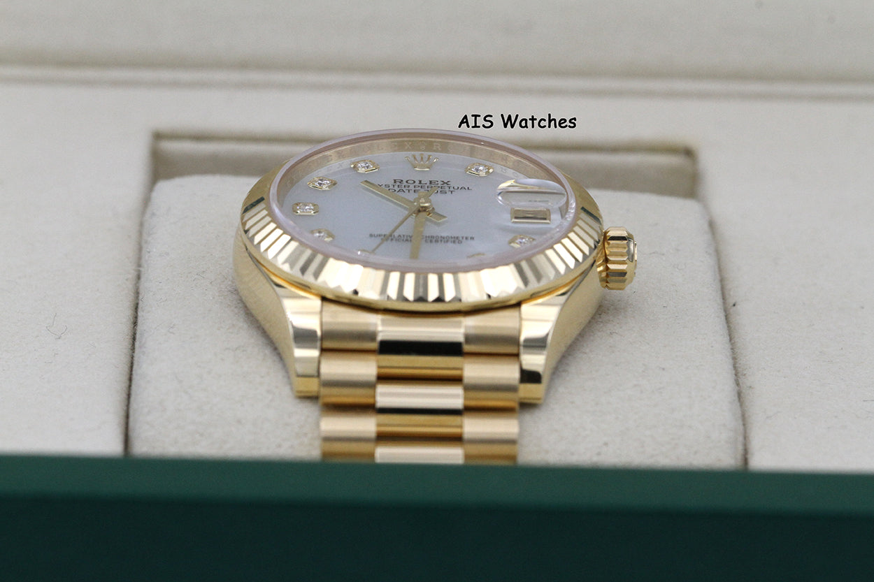 BNIB Rolex 278278 Datejust 31MM Yellow Gold Mother Of Pearl Diamond Dial MOP