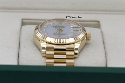 BNIB Rolex 278278 Datejust 31MM Yellow Gold Mother Of Pearl Diamond Dial MOP