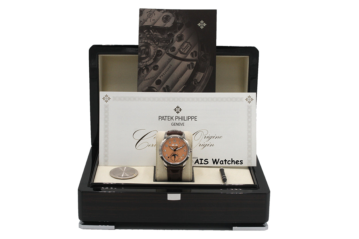 Patek Philippe Perpetual Calendar 5320G White Gold Rose Dial Box & Papers