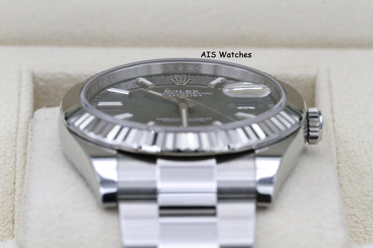 Rolex Datejust 41MM 126334 Mint Green Dial Oyster 2024 Box & Papers