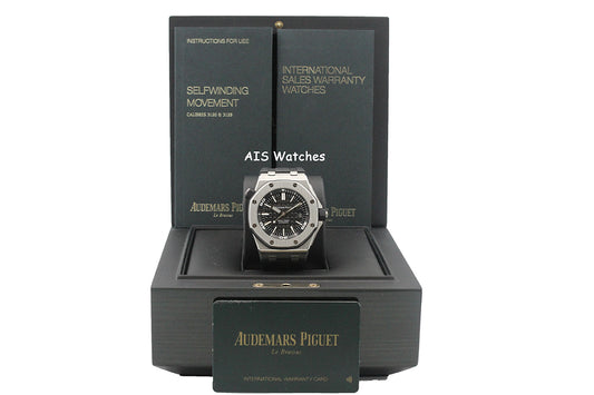 Audemars Piguet 15710ST Royal Oak Offshore Diver Black Dial 42MM Box & Papers