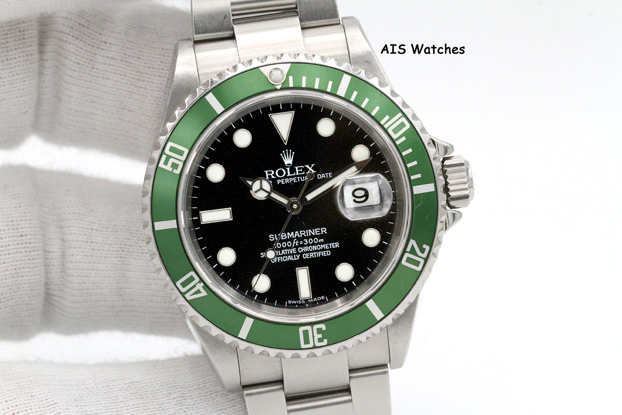 Rolex Submariner 16610LV 50th Anniversary Kermit Z Serial RSC/ Box & Papers