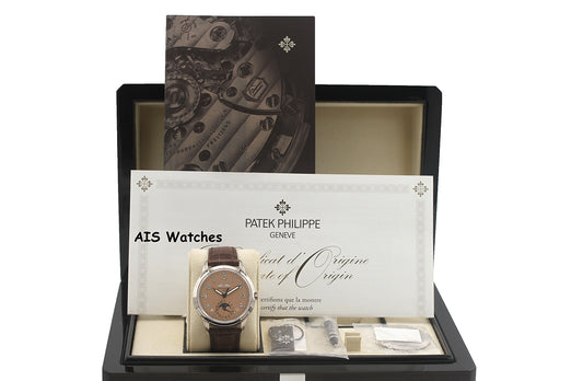 Patek Philippe Perpetual Calendar 5320G White Gold Rose Dial Box & Papers