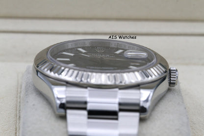 Rolex Datejust II 41MM 116334 Blue Stick Dial Stainless Steel 2015 Box & Papers